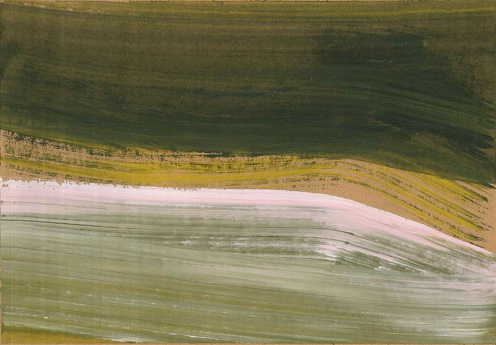 Die Papierarbeit Horizonte (1)2023 ist eine abstrakte Landschaft von Doris Junker.